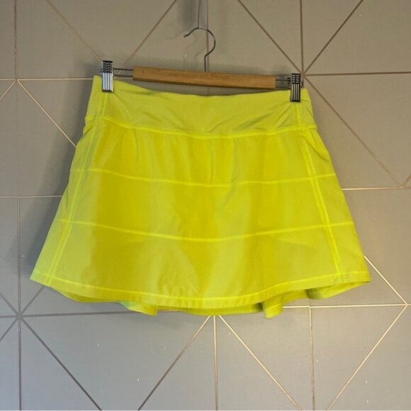 Lululemon 2023 Pace Rival Mid-Rise Skirt LongElectric Lemon - Picture 4 of 8